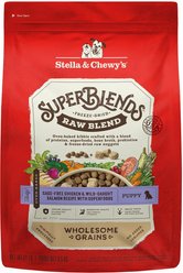 Stella & Chewy's SuperBlends Raw Blend Wholesome Grains Puppy Cage-Free Chicken & Wild Caught Salmon Recipe with Superfoods Dry Dog Food, 21-lb bag