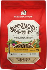 Stella & Chewy's SuperBlends Raw Coated Wholesome Grains Cage-Free Chicken & Duck Recipe with Superfoods Dry Dog Food, 21-lb bag