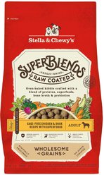 Stella & Chewy's SuperBlends Raw Coated Wholesome Grains Cage-Free Chicken & Duck Recipe with Superfoods Dry Dog Food, 3.5-lb bag