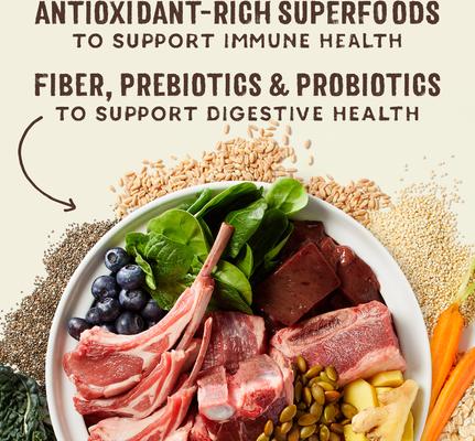 Show full view: Stella & Chewy's SuperBlends Raw Coated Wholesome Grains Grass-Fed Beef, Beef Liver & Lamb Recipe with Superfoods Dry Dog Food, 21-lb bag slide 7 of 11