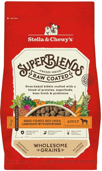 Stella & Chewy's Raw Coated Wholesome Grains Grass Fed Beef Recipe Dry Dog Food