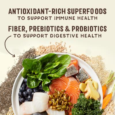 Show full view: Stella & Chewy's SuperBlends Raw Coated Wholesome Grains Wild-Caught Whitefish & Salmon Recipe with Superfoods Dry Dog Food, 21-lb bag slide 7 of 10