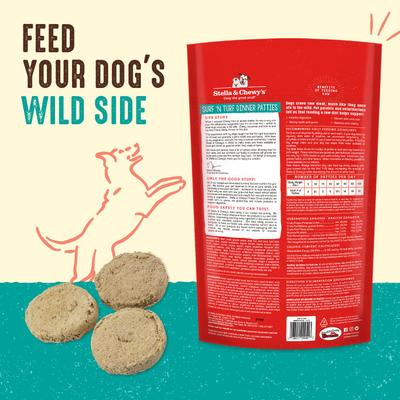 Show full view: Stella & Chewy's Surf 'N Turf + Chicken Dinner Patties Freeze-Dried Dog Food slide 8 of 9