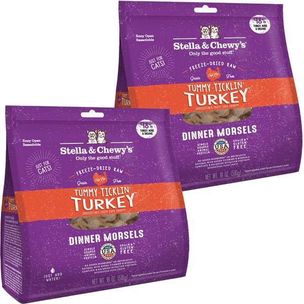 Stella & Chewy's Freeze-Dried Morsels Tummy Ticklin' Turkey Cat Food Stella & Chewy's Freeze-Dried Morsels Tummy Ticklin' Turkey Cat Food