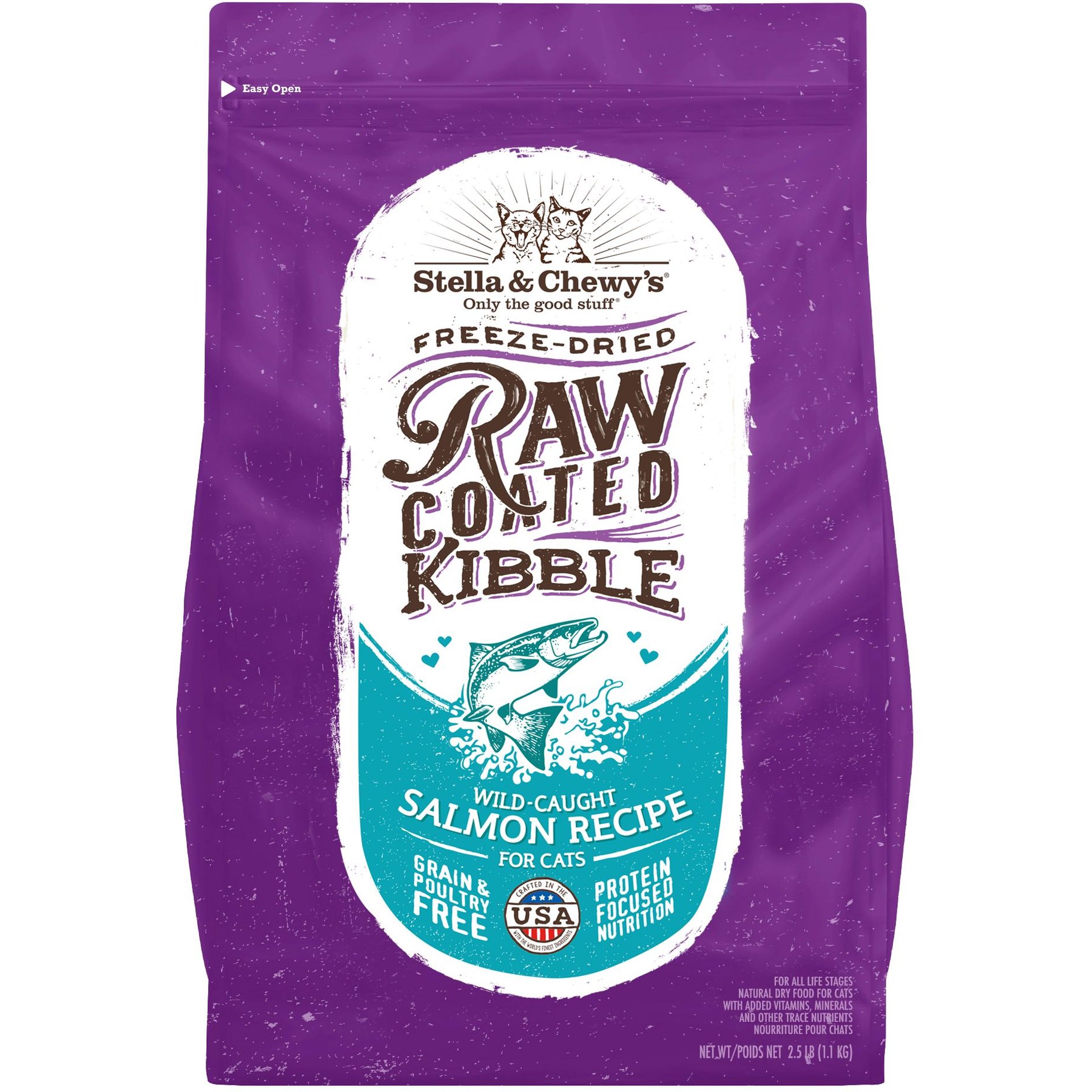 Stella & Chewy's Wild Caught Salmon Flavored Raw Coated Dry Cat Food, 2.5-lb bag