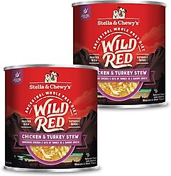 Stella & Chewy's Wild Red Grain-Free Chicken & Turkey Stew Wet Dog Food, 10-oz can, bundle of 12 