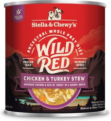Stella & Chewy's Wild Red Grain-Free Chicken & Turkey Stew Wet Dog Food, 10-oz can, case of 6