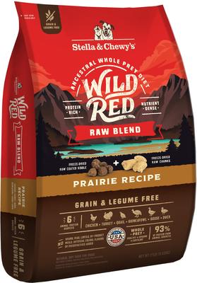 Stella & Chewy's Wild Red Raw Blend Kibble Grain-Free Prairie Recipe Dry Dog Food, 21-lb bag