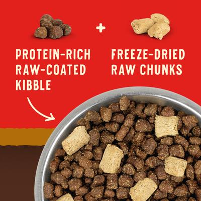 Show full view: Stella & Chewy's Wild Red Raw Blend Kibble Grain-Free Prairie Recipe Dry Dog Food, 3.5-lb bag slide 4 of 12