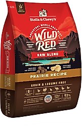 Stella & Chewy's Wild Red Raw Blend Kibble Prairie Recipe Dry Food + Wild Red Chicken & Lamb Stew Wet Dog Food slide 2 of 9