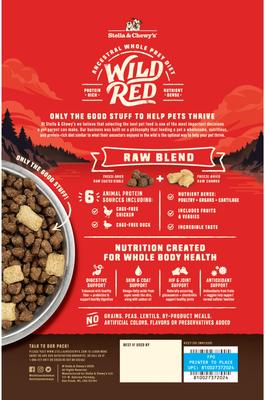 Show full view: Stella & Chewy's Wild Red Raw Blend Kibble Prairie Recipe Dry Food + Wild Red Chicken & Lamb Stew Wet Dog Food slide 3 of 9