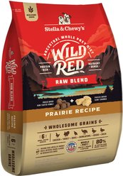 Stella & Chewy's Wild Red Raw Blend Kibble Wholesome Grains Prairie Recipe Dry Dog Food, 21-lb bag