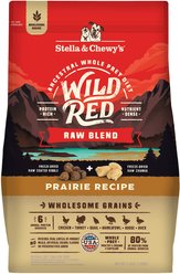 Stella & Chewy's Wild Red Raw Blend Kibble Wholesome Grains Prairie Recipe Dry Dog Food, 3.5-lb bag