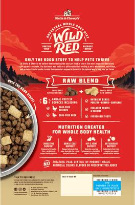 Show full view: Stella & Chewy's Wild Red Raw Blend Kibble Wholesome Grains Prairie Recipe Dry Food + Wild Red Variety Pack Wet Dog Food slide 3 of 9