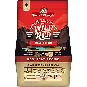 Stella & Chewy's Wild Red Raw Blend Kibble Wholesome Grains Red Meat Recipe Dry Dog Food, 3.5-lb bag
