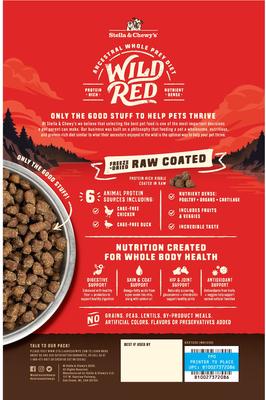 STELLA CHEWY'S Wild Red Raw Coated Kibble Grain-Free Prairie