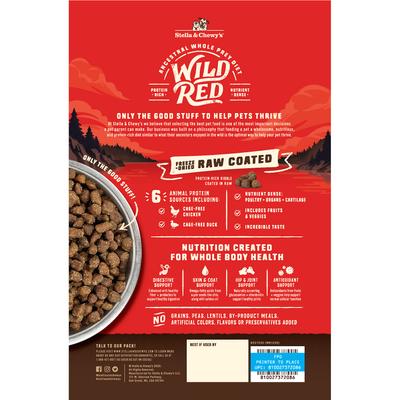 Show full view: Stella & Chewy's Wild Red Raw Coated Kibble Grain-Free Prairie Recipe Dry Dog Food, 3.5-lb bag slide 3 of 12