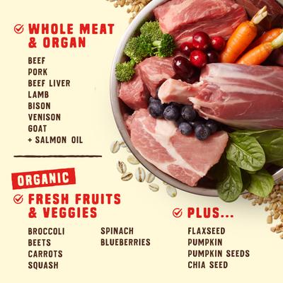 Show full view: Stella & Chewy's Wild Red Raw Coated Kibble Wholesome Grains Red Meat Recipe Dry Dog Food, 21-lb bag slide 5 of 12