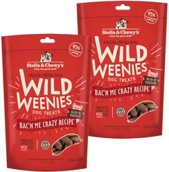 Stella & Chewy's Wild Weenies Bac'n Me Crazy Recipe Freeze-Dried Raw Dog Treats, 22-oz bundle