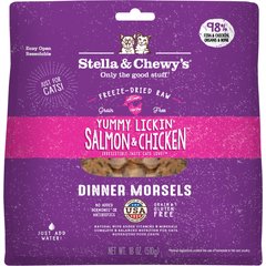 Stella & Chewy's Yummy Lickin' Salmon & Chicken Dinner Morsels Freeze-Dried Raw Cat Food, 18-oz bag