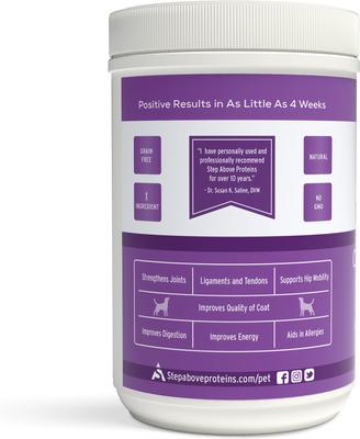 Show full view: Step Above Proteins Natural Pork Collagen Gelatin Protein Dog Supplement, 26-oz bottle slide 3 of 7