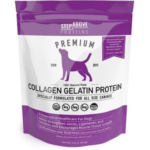 Step Above Proteins Natural Pork Collagen Gelatin Protein Dog Supplement, 3-lb bag