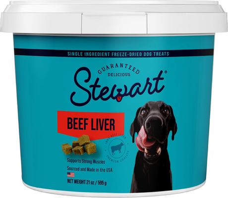 Show full view: Stewart Beef Liver, 21-oz tub + Beef Liver Freeze-Dried Dog Treats, 8-oz pouch slide 2 of 10