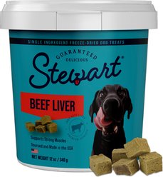 Stewart Beef Liver Single Ingredient Freeze-Dried Raw Dog Treats, 12-oz tub slide 1 of 8