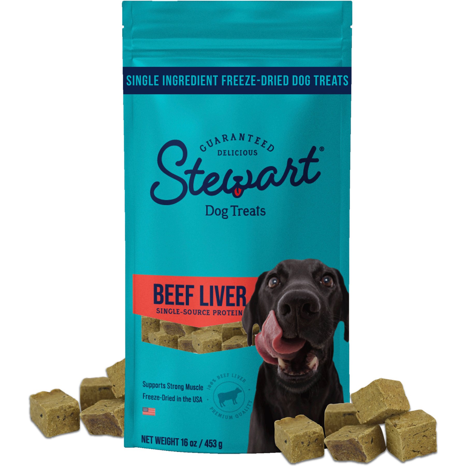 Stewart Beef Liver Single Ingredient Freeze-Dried Raw Dog Treats, 16-oz bag