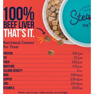 Stewart Beef Liver Single Ingredient Freeze-Dried Raw Dog Treats, 21-oz tub