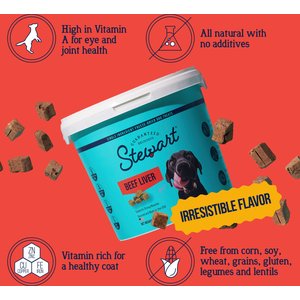 Stewart Beef Liver Single Ingredient Freeze-Dried Raw Dog Treats, 21-oz tub