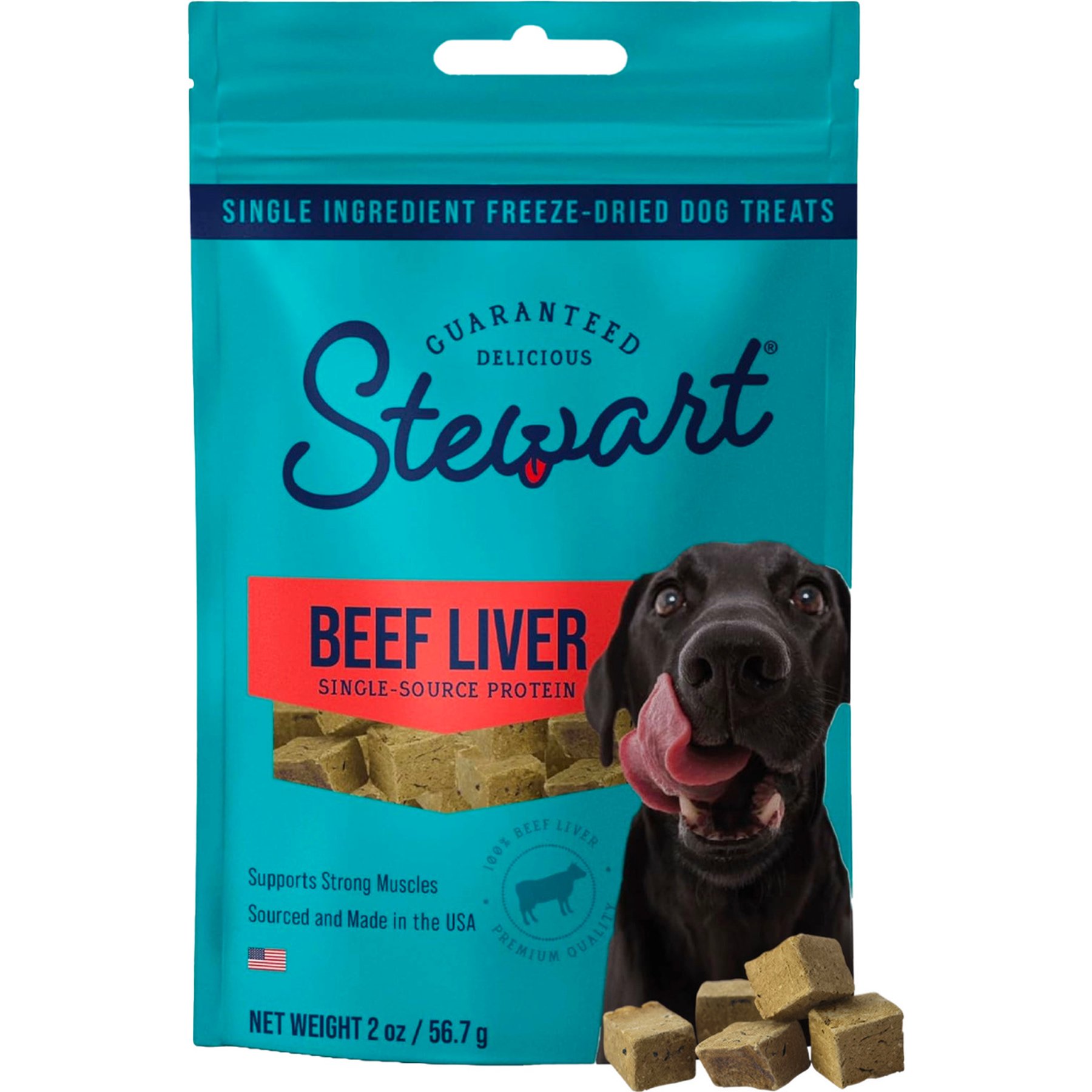 Stewart Beef Liver Single Ingredient Freeze-Dried Raw Dog Treats, 2-oz bag