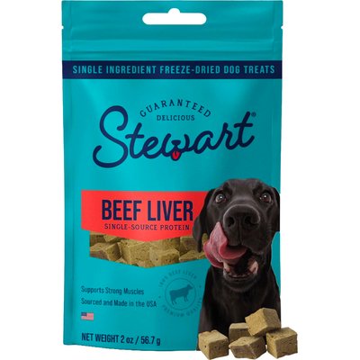 Stewart Stewart Beef Liver Single Ingredient Freeze-Dried Raw Dog Treats, 2-oz bag