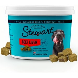 Stewart Beef Liver Single Ingredient Freeze-Dried Raw Dog Treats, 2-oz tub
