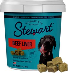 Stewart Beef Liver Single Ingredient Freeze-Dried Raw Dog Treats, 4-oz tub
