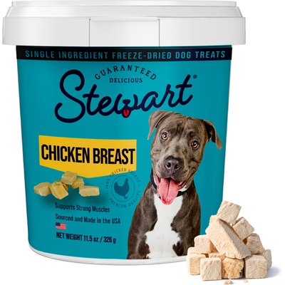 Stewart Stewart Chicken Breast Single Ingredient Freeze-Dried Raw Dog Treats, 11.5-oz tub