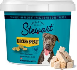 Stewart Chicken Breast Single Ingredient Freeze-Dried Raw Dog Treats, 14.8-oz tub