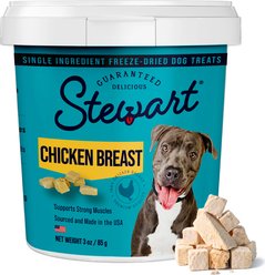 Stewart Chicken Breast Single Ingredient Freeze-Dried Raw Dog Treats, 3-oz tub
