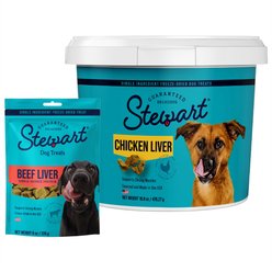 Stewart Chicken Liver + Beef Liver Freeze-Dried Dog Treats