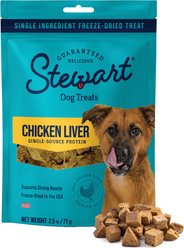 Stewart Chicken Liver Single Ingredient Freeze-Dried Raw Dog Treats, 2.5-oz bag