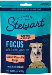 Stewart Focus with Shiitake Mushroom, Salmon & Vegetable Recipe Limited-Ingredient Adult, Freeze-Dried Dog Treats, 4-oz pouch