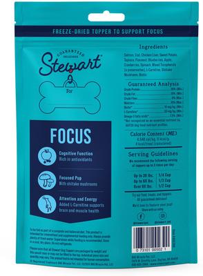 Show full view: Stewart Focus with Shiitake Mushroom, Salmon & Vegetable Recipe Limited-Ingredient Adult, Freeze-Dried Dog Treats, 4-oz pouch slide 3 of 6