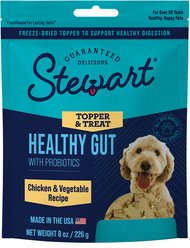 Stewart Healthy Gut Chicken & Vegetables Recipe Grain-Free Freeze-Dried Dog Treats, 8-oz pouch