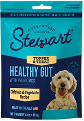 Stewart Healthy Gut with Probiotics Chicken & Vegetable Recipe Limited-Ingredient Adult, Freeze-Dried Dog Treats, 4-oz pouch