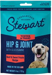 Stewart Hip & Joint with Glucosamine, Beef & Sweet Potato Recipe Limited-Ingredient Adult, Freeze-Dried Dog Treats, 4-oz pouch