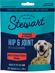 Stewart Hip & Joint with Glucosamine, Beef & Sweet Potato Recipe Limited-Ingredient Adult Freeze-Dried Dog Treats, 8-oz pouch
