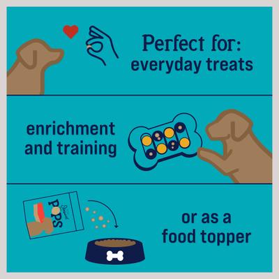 Show full view: Stewart PuffPops Bacon & Cheese Recipe Freeze-Dried Dog Treats, 2.8-oz pouch slide 7 of 10