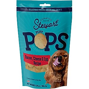 Stewart PuffPops Bacon, Egg & Cheese Recipe Freeze-Dried Dog Treats, 5.8-oz pouch
