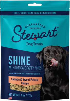 Show full view: Stewart Shine Salmon & Sweet Potato + Stewart Wild Salmon Freeze-Dried Dog Treats, 2.75-oz pouch, 2 count slide 2 of 10