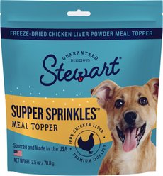 Stewart Supper Sprinkles Chicken Liver Single Ingredient Dehydrated Dog Food Topper, 2.5-oz bag